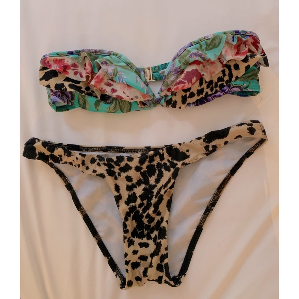 Floral & leopard print bikini